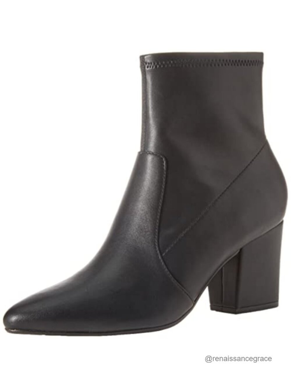 Women's Fitted Stretch Ankle Boots Pointed Toe Memory Foam Block Heel